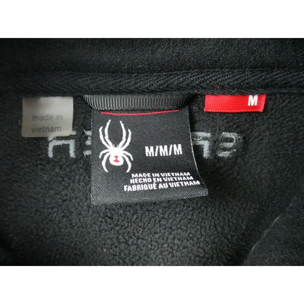 Spyder Sweater Mens Medium Black Full Zip Logo Outdoors‎ Casual*